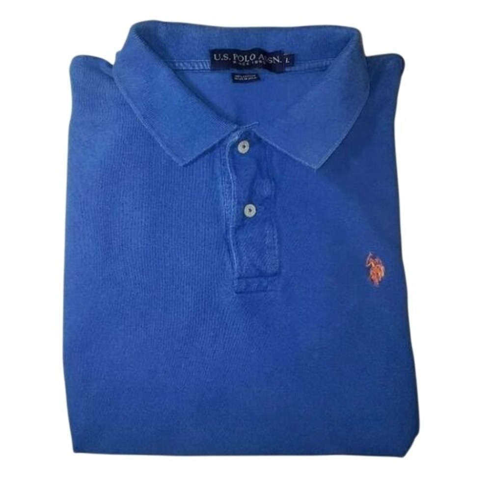 U.S. Polo mens L blue polo‎ shirt preppy business casual Preppy Business Casual